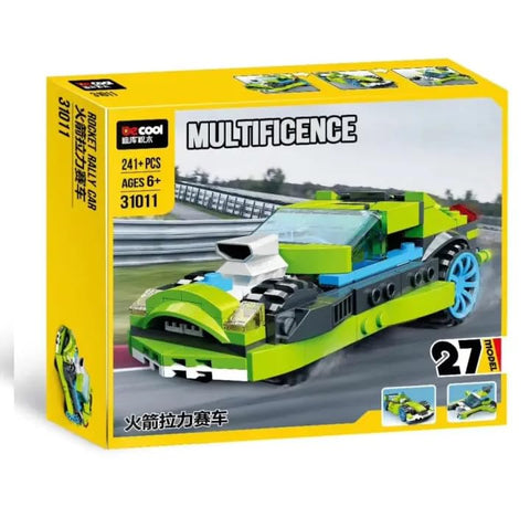 Queeble | DECOOL Rocket Rally Car – 241+ Pieces | 3-in-1 Building Set | Model 31011 | STEM Toy for Kids Age 6+