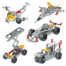 Queeble | Mechanix Set 3 – 202 Pieces | Build 18 Models | STEM Educational Construction Kit for Kids Aged 7+