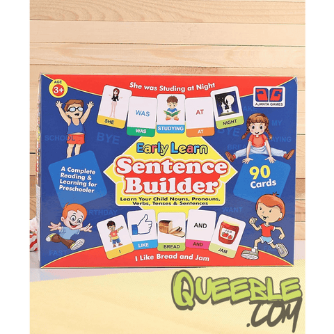 Queeble | Sentence Builder Game – 90 Educational Flash Cards | Learn Grammar & Build Sentences | Age 4+